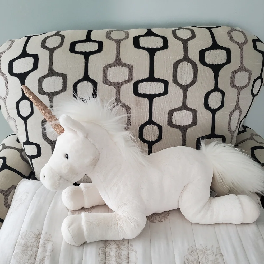 Jellycat Luna White Unicorn Glitter Horn Plush Mythical Stuffed Animal